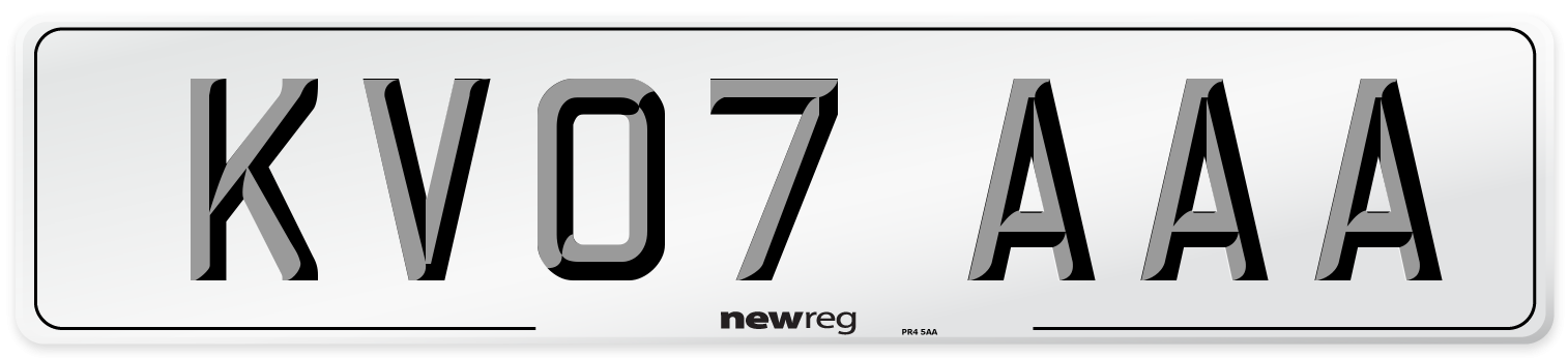 KV07 AAA Number Plate from New Reg